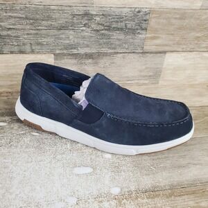 Nunn Bush Luca Mens Loafers Sz 9.5 W Navy Marine Comfort Slip On Moccasin Toe
